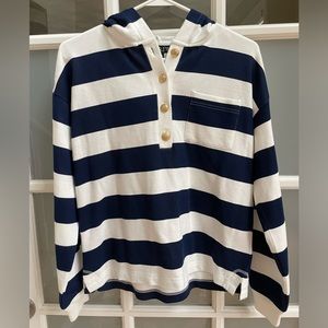 J. Crew Nautical Blue and White Stripes Sweatshirt/Pullover